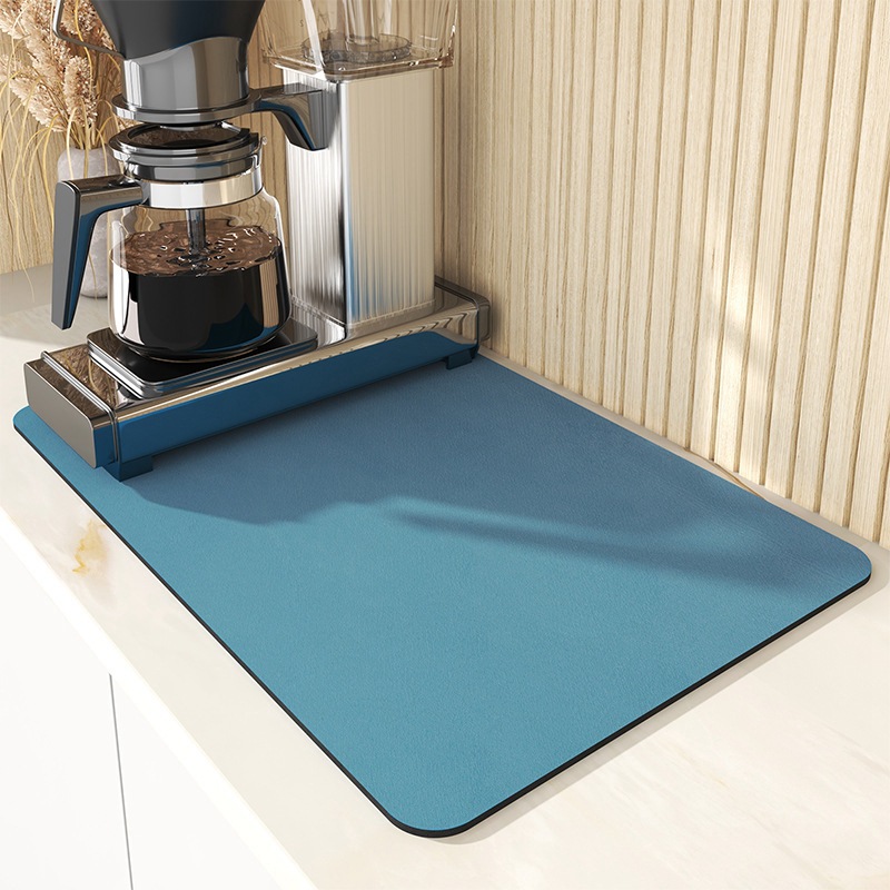 Abflusspolster, Gummi-Abtropfmatte, Super saugfähige Abtropfmatten, Geschirr, Flaschenteppiche, Küchengeschirr, Tischset: M / Blau