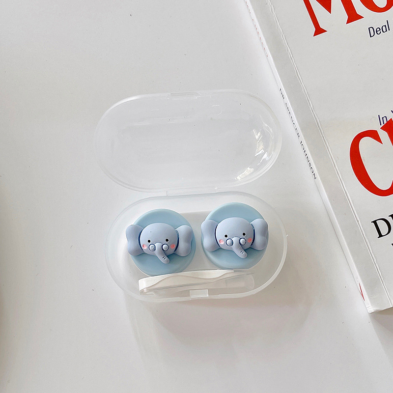 Cute Octopus Contact Lens Case Women Lovely Cartoon Colored Lenses Container Beauty Lens Storage Box Travel Set Girl: black