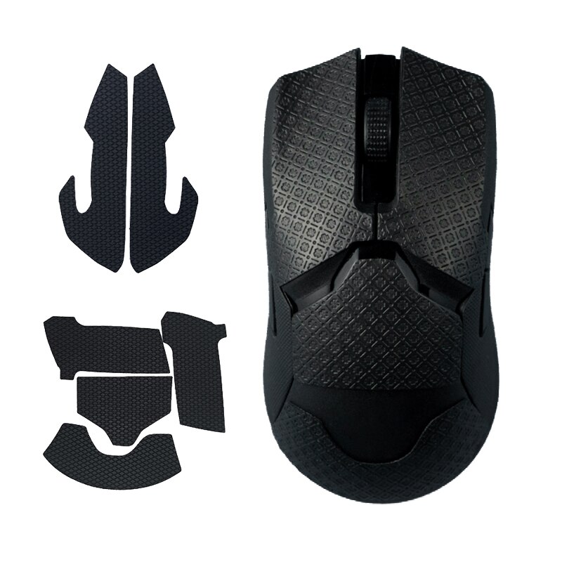 Juego de almohadillas laterales para ratón razer Viper Ultimate, pegatinas para Botón izquierdo y derecho, bordes curvos, agarre de silicona, 1 ud.