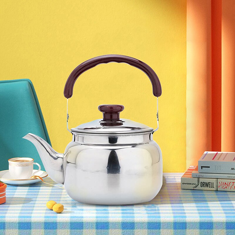 Stainless Steel Tea Pot Kitchen Durable Boiling Kettle Metal Stovetop Teapot Household Tea Kettle