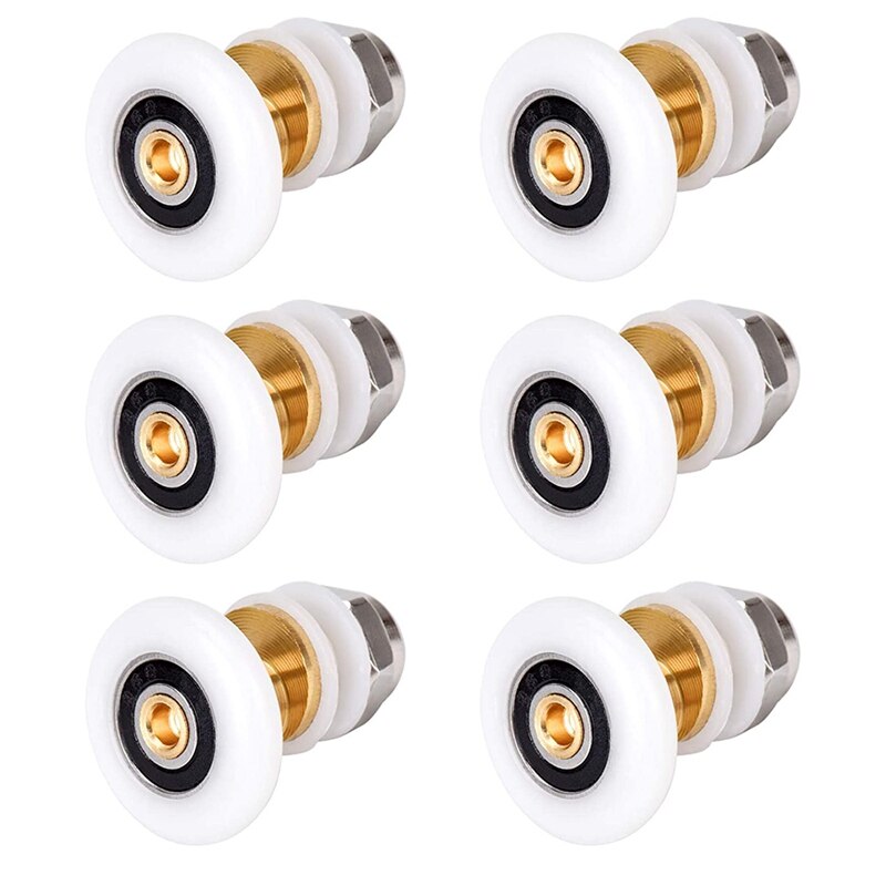 Retail 6PCS 27Mm Shower Door Rollers For The Bathroom Glass Sliding Door Pulleys Wheels Ultra-Quiet Shower Glass Door Rollers