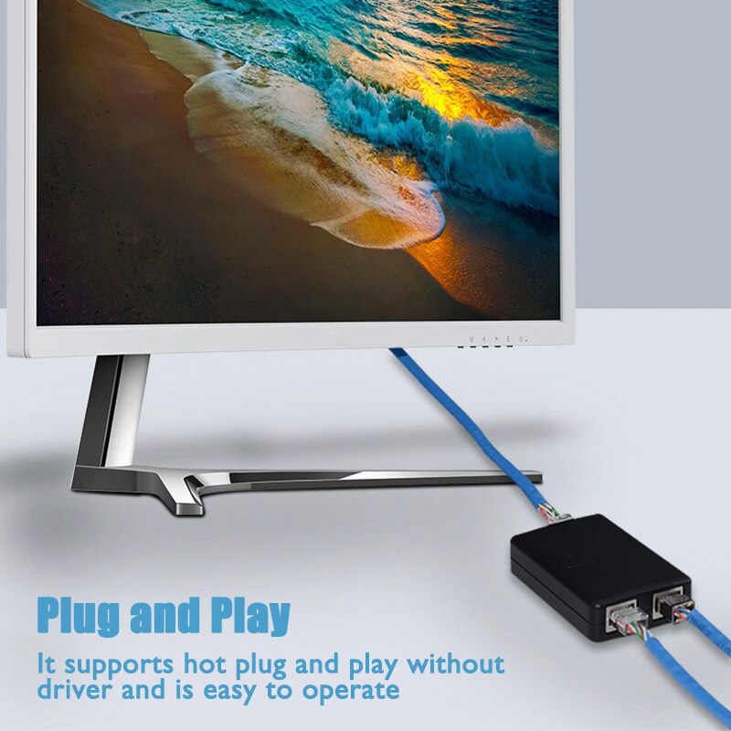 Mini Manual Internal External LAN RJ45 Switcher 2 in 1 Network Ethernet Over CAT6 Cable 1 in 2 out Splitter Sharing Switch Box