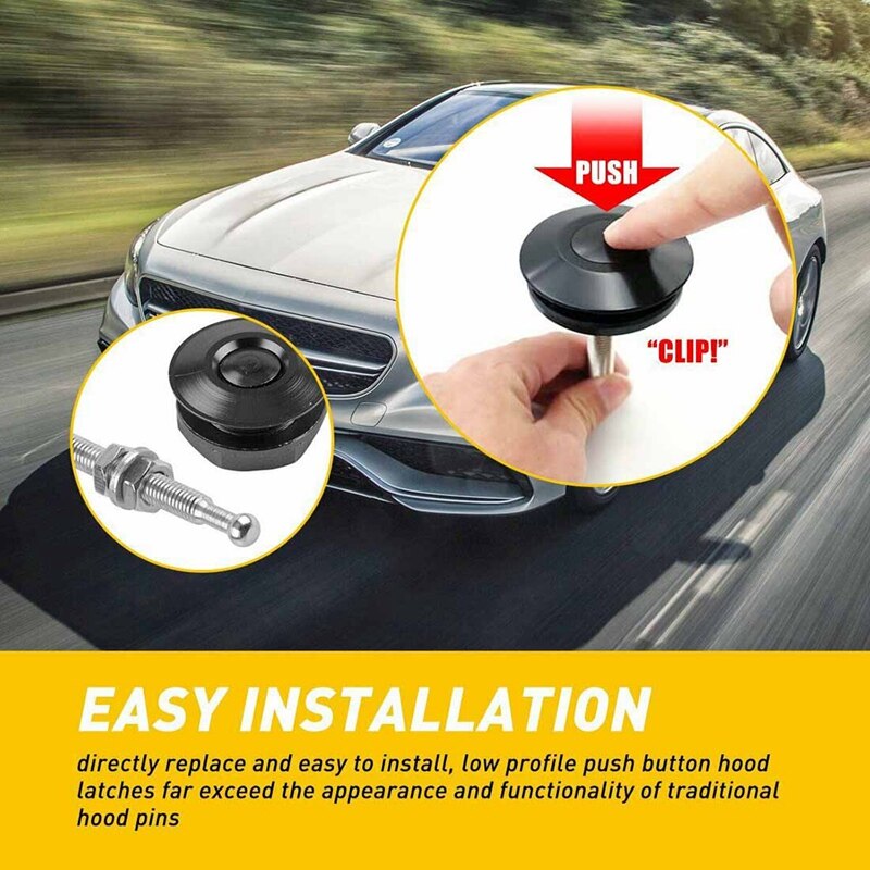 2 Pcs Drukknop Quick Release Hood Bonnet Pins Slot Clip Auto Bumper Klink Kit