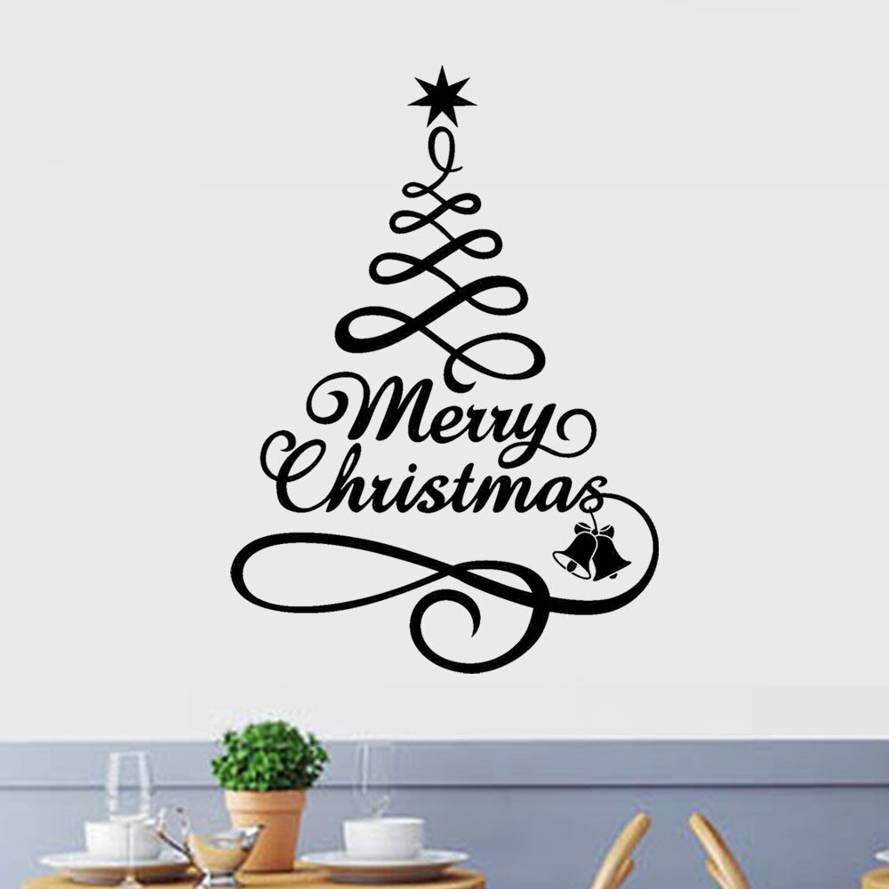 Juletræ wallsticker vindue vinyl wallstickers hjem dekorationer væg dekoration værelse dekoration