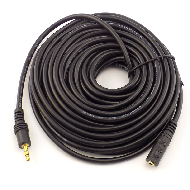 1.5/3/5/10M 3.5mm Stereo męski na żeński przedłużacz audio do słuchawek TV komputer Laptop MP3/MP4 słuchawki D5