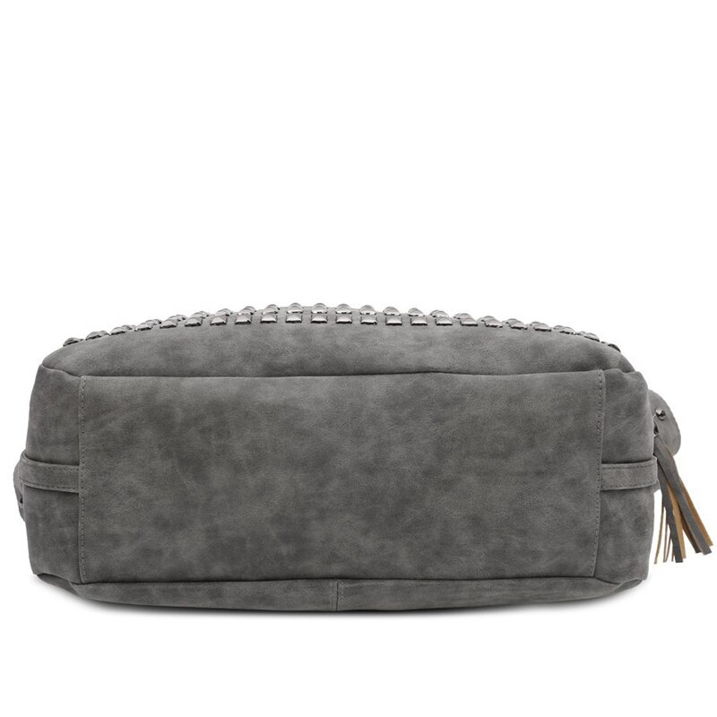 SGARR Nubuck PU cuir femmes sacs à main dames grande capacité gland sac à bandoulière décontracté Vintage Rivet femelle fourre-tout sacs
