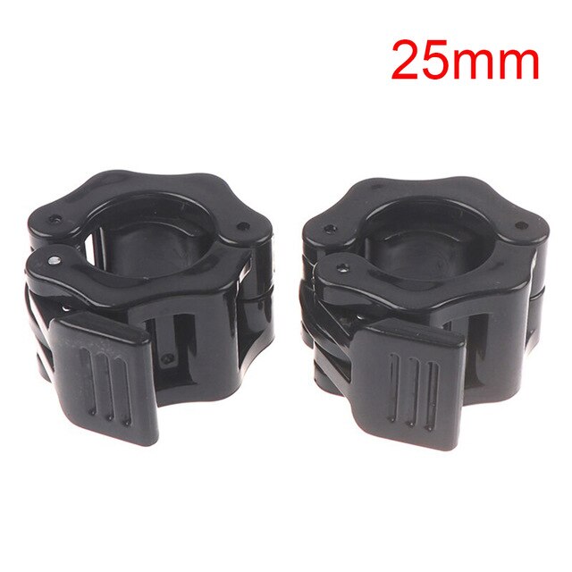 25/28/30mm Weight Lifting Bar Spinlock Collars Barbell Dedicated Collar Lock Fitness Body Building Gym Dumbbell Quick Clips: Black-25MM