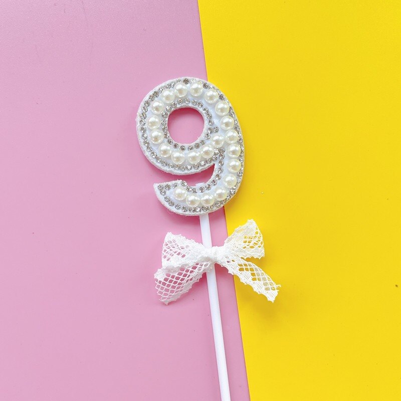 1Pc Glitter Alloy Rhinestone Number Cake Toppers Baby Shower Birthday Decoration Wedding Gold Silver Digital Cakes Dessert Decor: Dark Gray