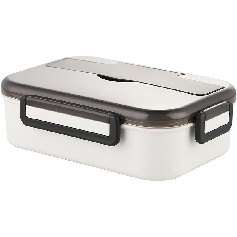 Japanese Lunch Box With Compartment 304 Stainless Steel Bento Box For Kids Office Worker Food Container Leak-proof Food Box: white / 2 grids-1200ml