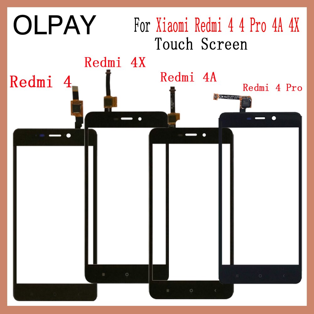 OLPAY 5.0'' 100% Original Touch Screen For Xiaomi Redmi 4 4 Pro 4A 4X Glass Front Glass Digitizer Panel Lens Sensor