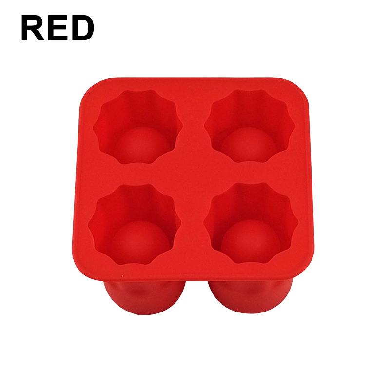 Ice Cup Cube Tray Mold Makes Shot Glasses Ice Mould Novelty Ice Cube Tray Summer Drinking Tool Ice Shot Glass Mold: Red