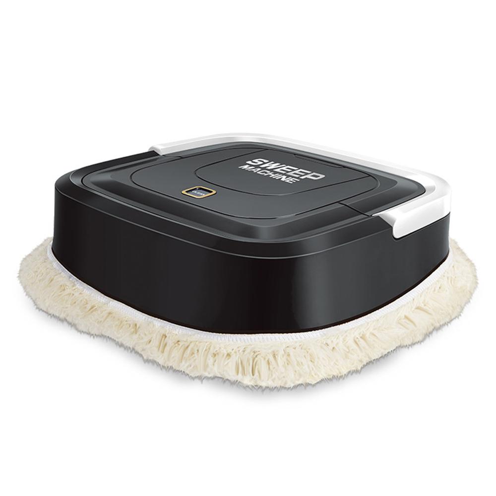 Automatic Smart Robot Vacuum Cleaner Floor Electric Mop Machine Sweeper Mini Lazy Mopping Machine for Home: Black