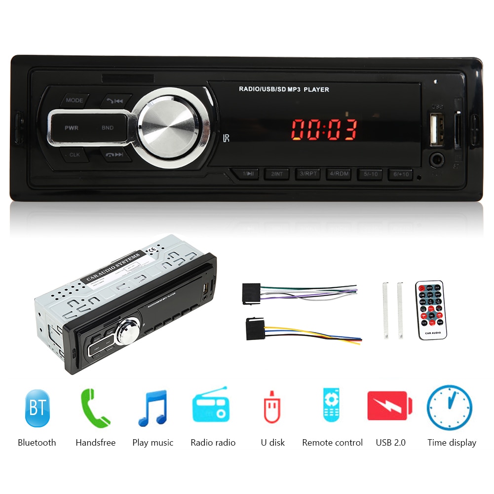 5208E In-Dash Auto Audio Centrale Fm Auto Stereo MP3 Speler Bluetooth Tf Card U Disk Aux Radio Hoofd unit