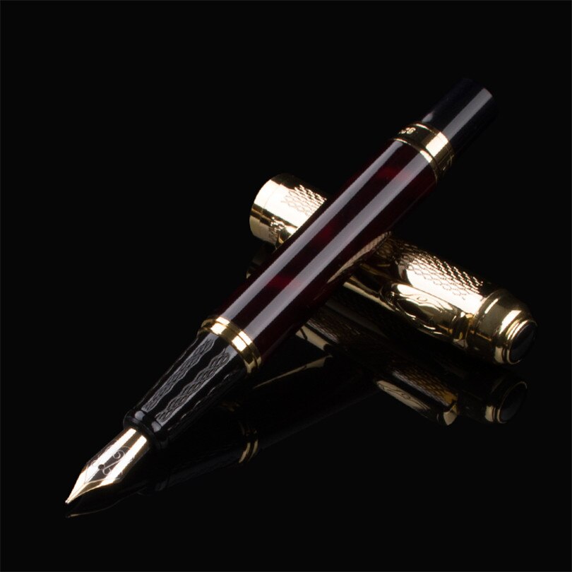 Luxe Set Pen 821 Mat Zwart En Goud Clip Vulpen Met 0.5 Mm Nib Metalen Inkt pennen: Q