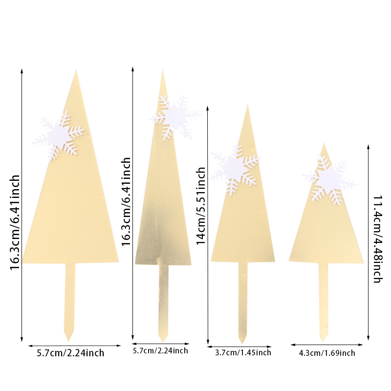 szczęśliwy urodziny ciasto cylinder płatek śniegu zamek ciasto dekoracja akryl niebieski Christmas drzewo Cupcake Toppers pieczenie impreza dekoracje: Głęboki niebieski