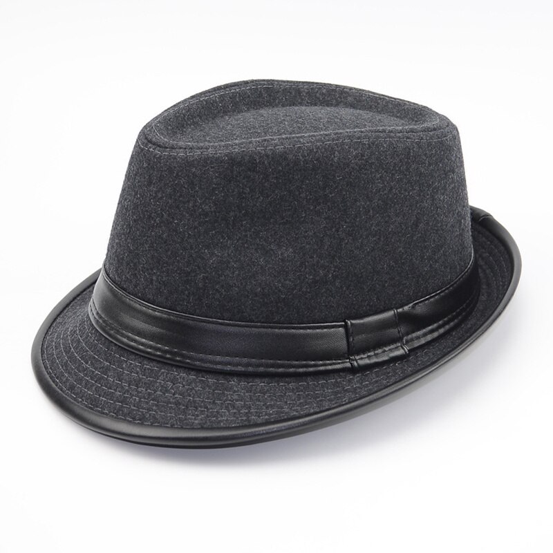British Style Short Brim Jazz Caps Hats Wool Felt Fedoras Trilby Hat Solid Panama Formal Cap For Men Women Unisex: Grey2