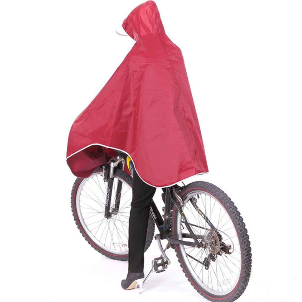 Cycling Bicycle Bike Raincoat Men Women Rain Cape Poncho Hooded Windproof Rain Coat Mobility Scooter Cover Rain Coat
