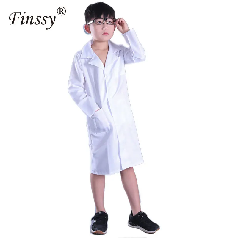 White Doctor Nurse Scientist Laboratory Long Sleeve Thin Coat Very Beautiful Costume For Boys Halloween Cosplay Costumes