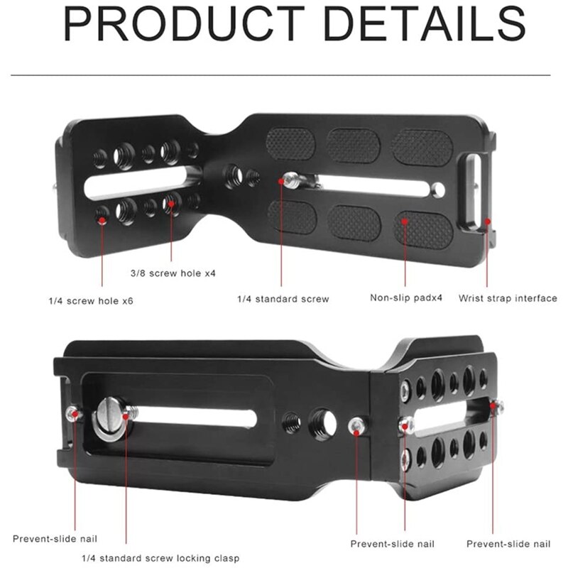 DSLR Camera L Bracket Quick Release Plate Vertical Universal L Bracket with 1/4 Inch Screw Arca Swiss for DSLR Camera