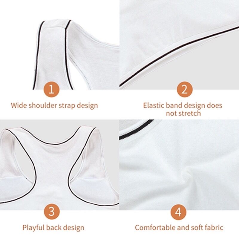 Young Girls Bra Teens Girl Underwear Puberty Student Sriped Training Bra Underwear Set