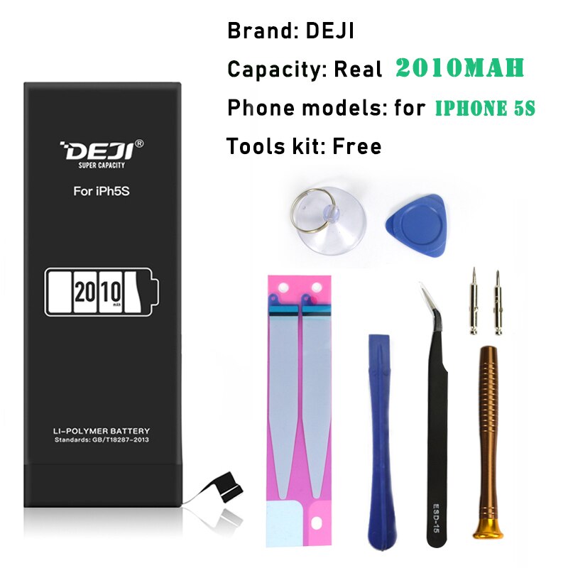 DEJI Replacement Battery for iPhone 5/5s/SE - 2010mAh High Capacity Li-Polymer Internal Battery: Battery for iPhone 5s