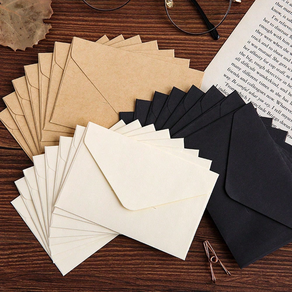 20PCS/lot Simple Retro Envelope Kraft Thickened Wire Wrap Handbook Invoice Organizer Literary Love Letter Envelope Bags File Bag