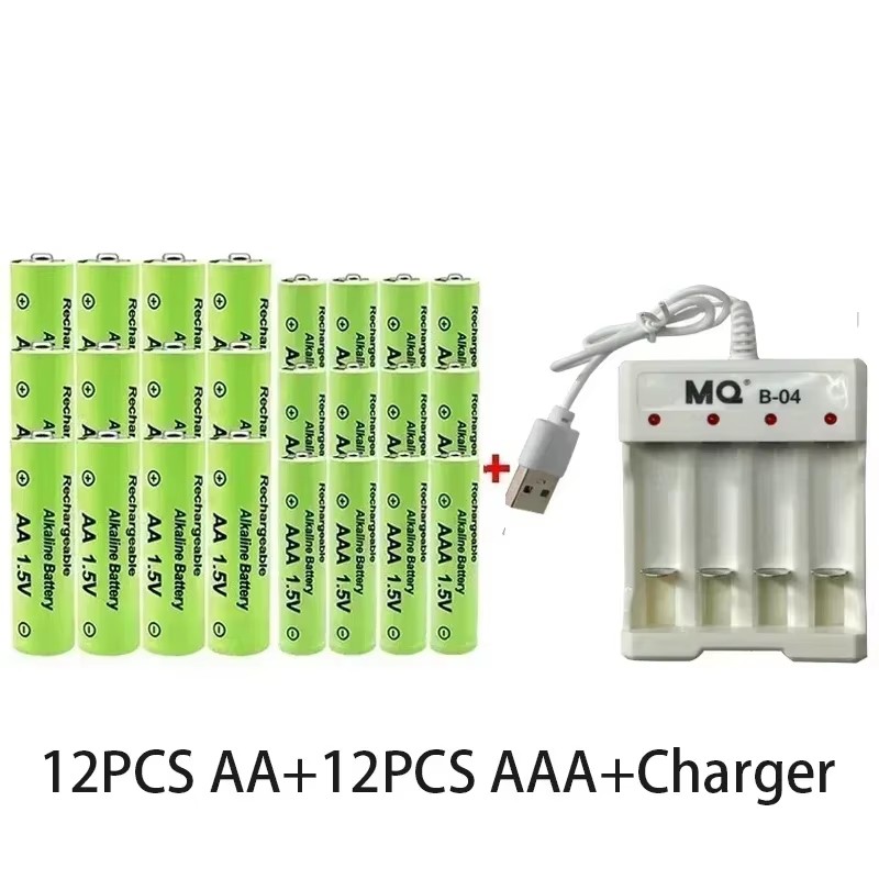 Batteria AA + AAA Nuova batteria ricaricabile da 1,5 V AA3800 MAH AAA3000 MAH con caricabatterie per torcia a LED per dispositivi elettronici: Blu
