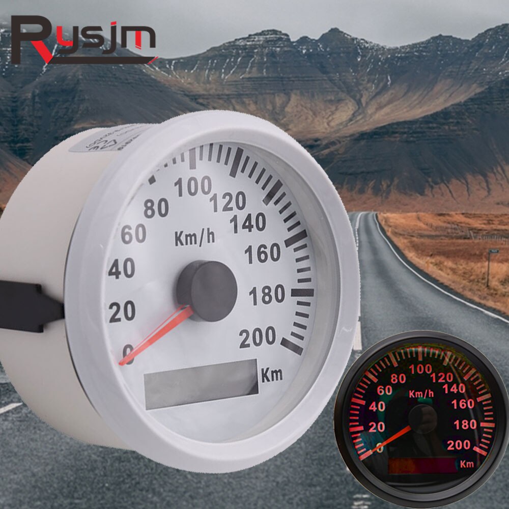 Digital 85mm gps speedometer båd marine bil speedometer universal auto tuning motorcykel instrument panel lcd 200km/h 9-32v