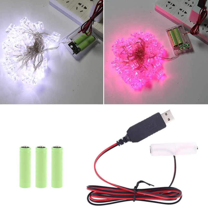 Aa Attrappe-Batterien Adapter abnehmbare USB-Strom versorgung Kabel Kabel Ersatz 1 bis 4 stücke aa Batterie für LED-Spielzeug Fernbedienungen