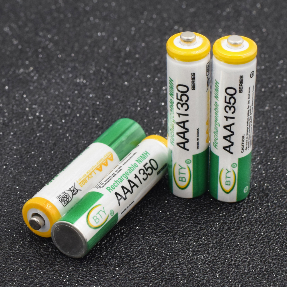 YCDC Great Power AAA Rechargeable Battery 1.2V AAA 1350mAh High Volume Rechargeable Batteries HR03/AM4/LR3 Ni-MH Cell: 4PCS