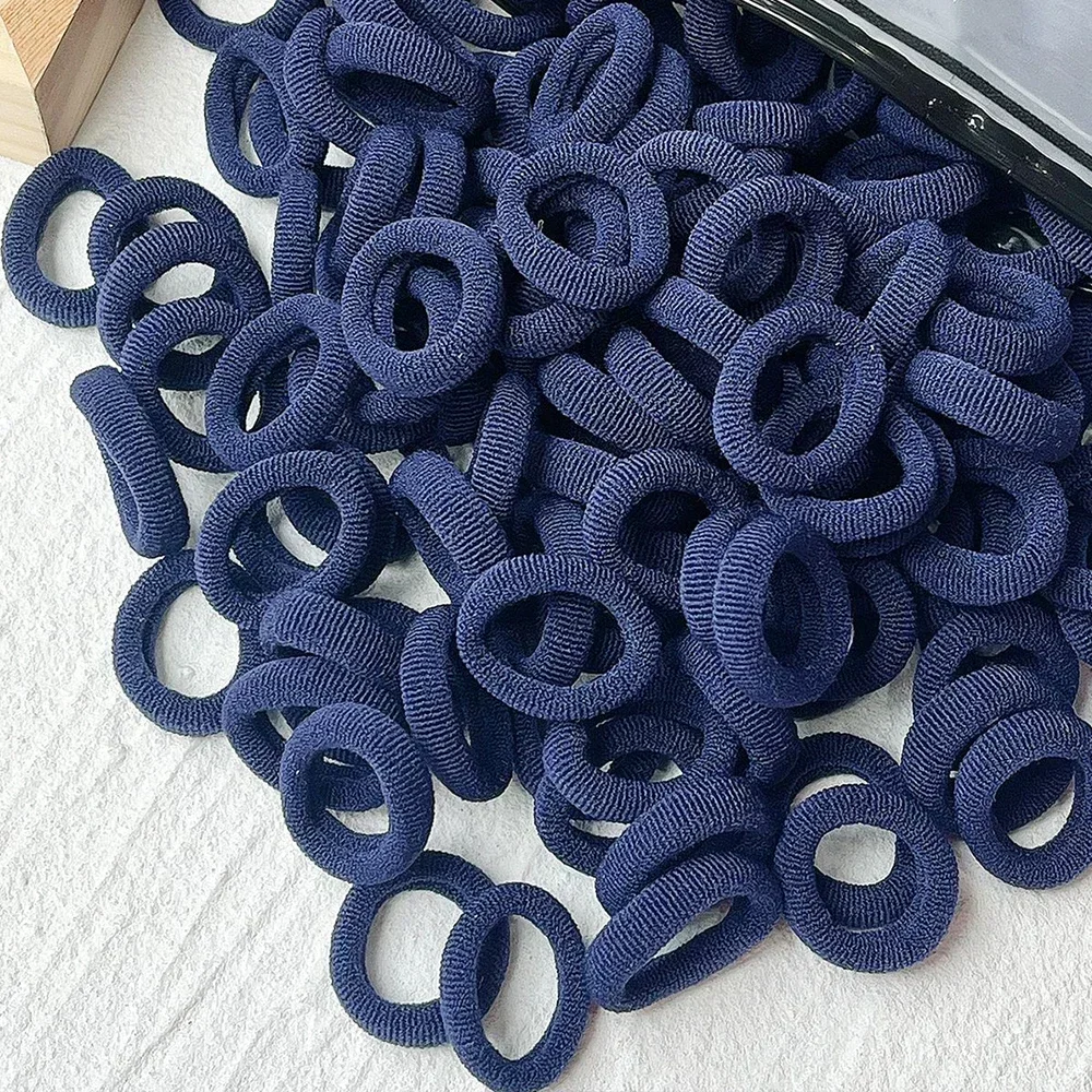 50/100/300 Uds Mini bandas elásticas coloridas para el cabello para niñas accesorios para el cabello diadema de nailon soporte para cola de caballo para niños adorno Scrunchie: S / Gris