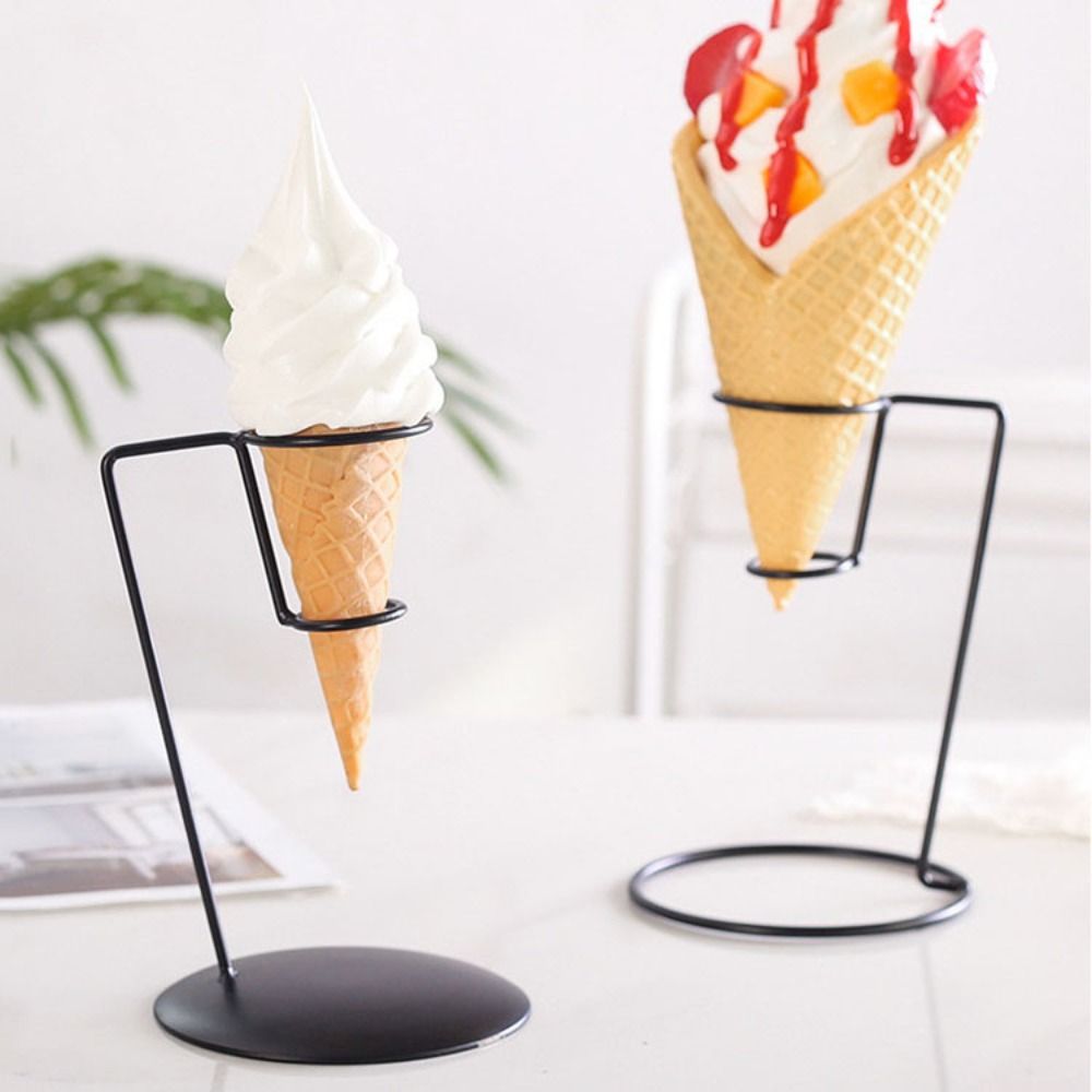 High Iron Ice Cream Holder Display Rack Ice Cream Sweet Cone Holder Sweet Cone Sundae Dessert Stand Kitchen