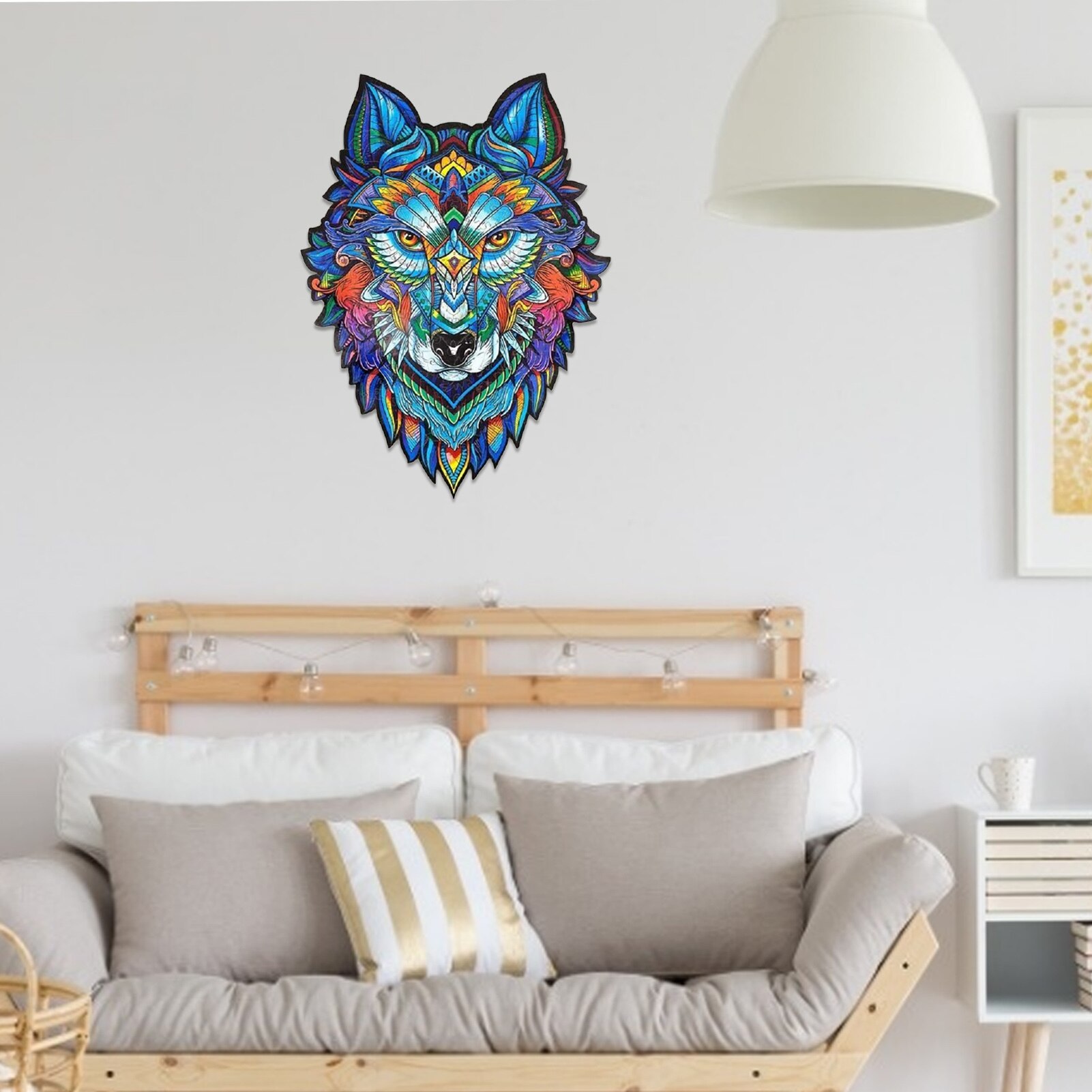 Wolf Shape DIY Wooden Puzzle For Adults Children Wooden Puzzles Animal Wooden Jigsaw Puzzle for Kids Toys