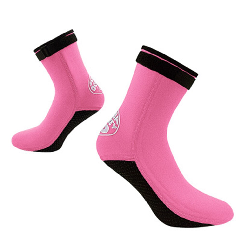 3mm Neoprene Beach Swimming Diving Socks Water Sport Shoes Swim Surfing Diving Surfing Socks Beach Boots Anti-slip warm: Pink / XS