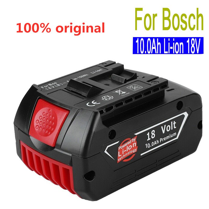 Batería recargable 18V 10000mAh para Bosch 18V Backup10.0A recambio portátil BAT609 luz indicadora + cargador de batería 3A
