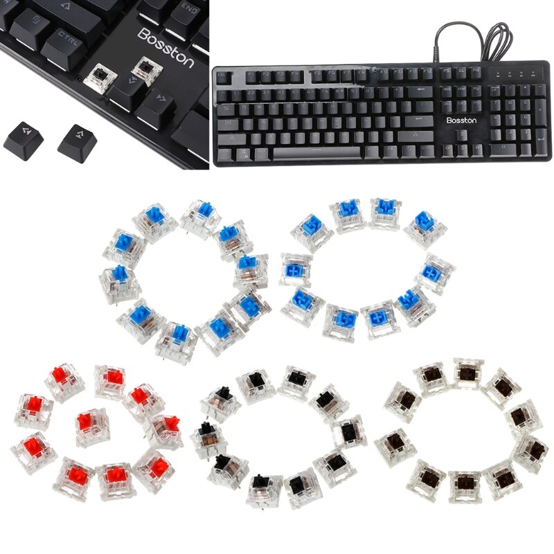 10Pcs 3 Pin Mechanical Keyboard Switch Black Replacement For Gateron Cherry MX L4MD