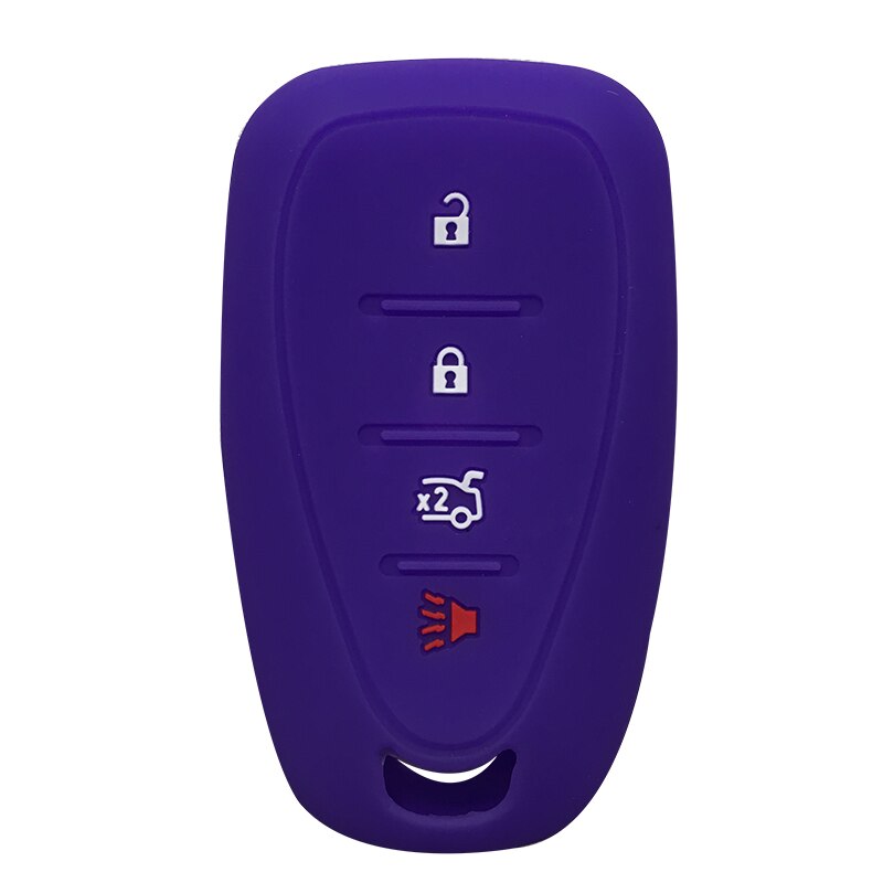 Silicagel autosleutelhoesje voor chevrolet sleutel afstandsbediening hoesje chevrolet camaro cruze malibu hoesje voor sleutelhanger alarm: Donkerpaars