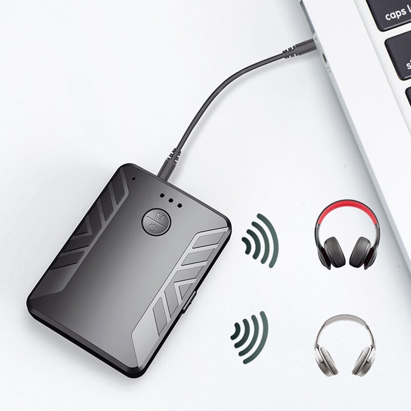 Bluetooth Adapter Bluetooth Transmitter LCD Sn Display 2-In-1 Hands-Free Call Launch One for Two