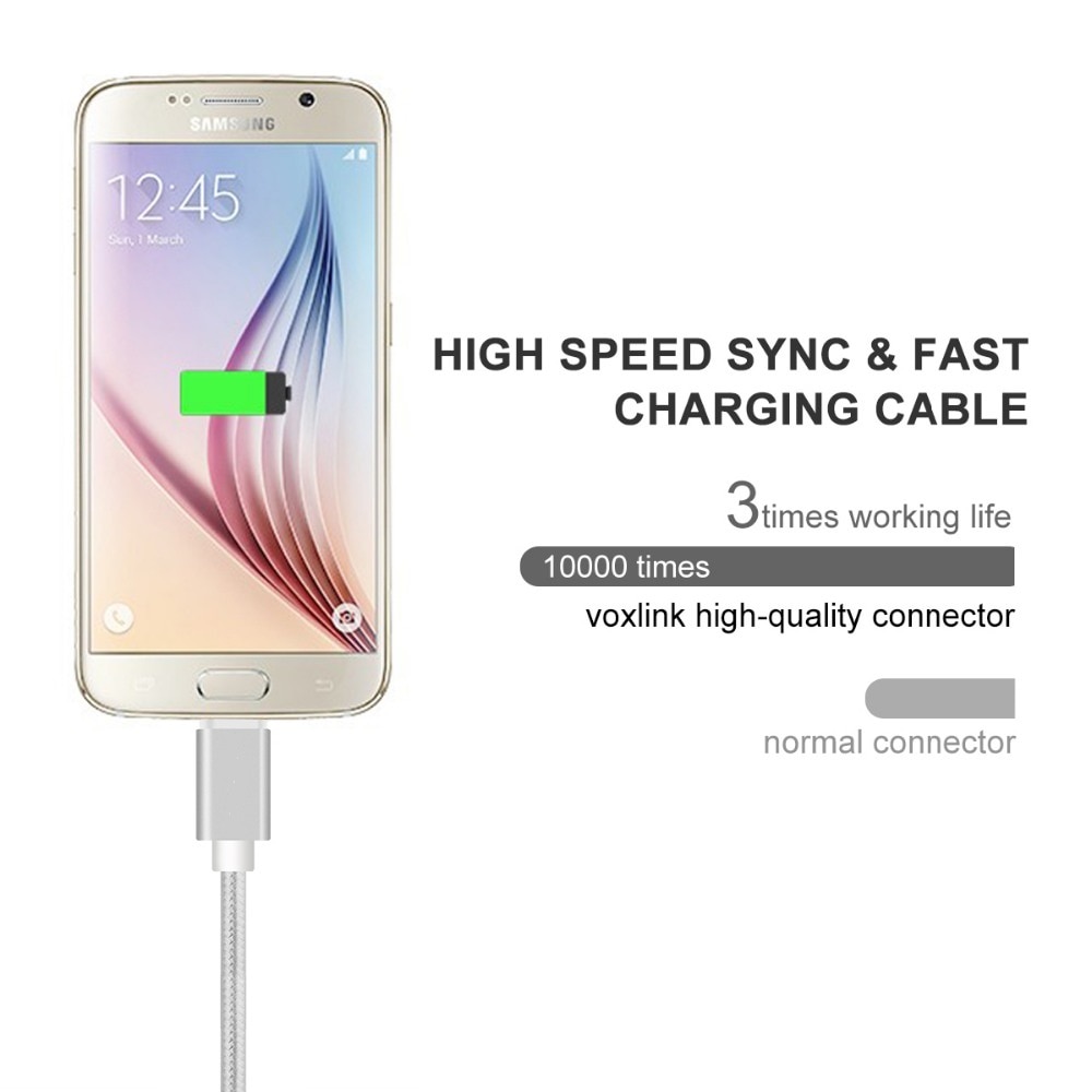 Nylon Micro USB Cable 2A Fast Charger USB Data Cable Mobile Phone USB Charger Cable For Samsung Galaxy Huawei