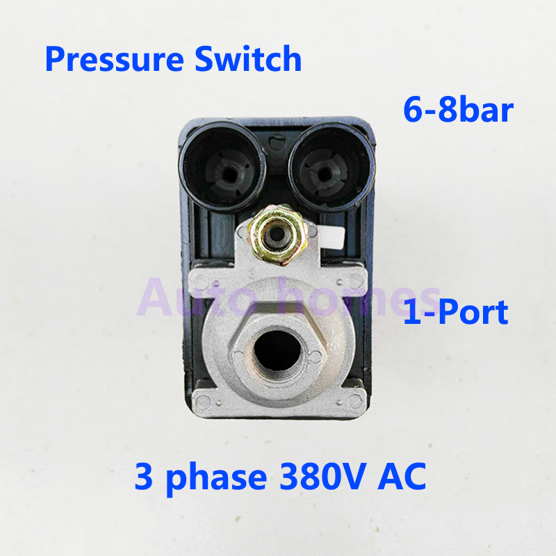 3 Phase 1-port Air Compressor Pressure Switch Control Valve 175psi 10bar 380V 20A 6-8bar