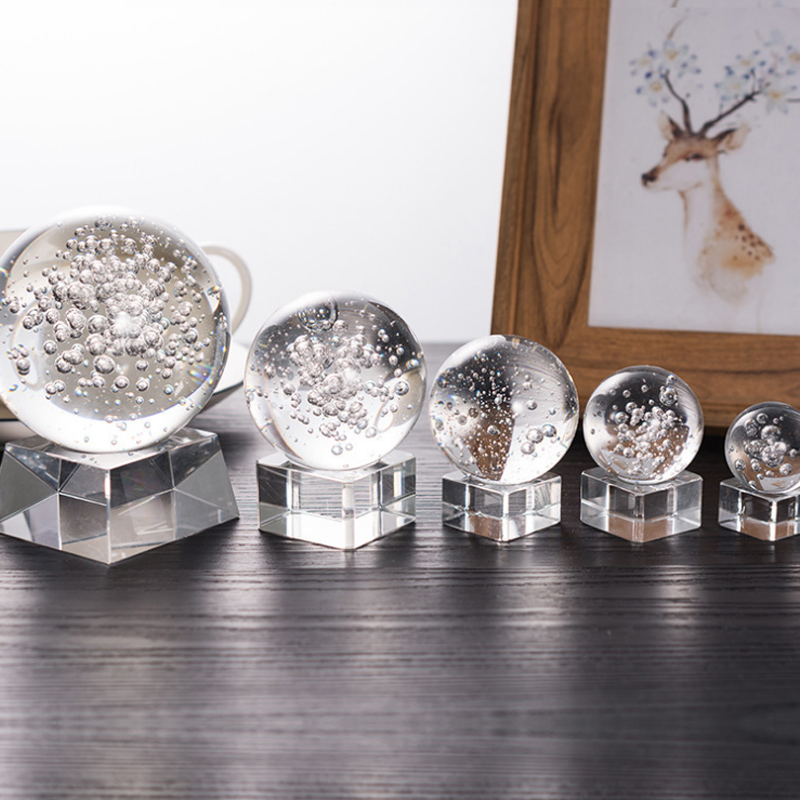 6/8Cm Helder Glas Bubble Bal Kristallen Bol Feng Shui Magische Kristallen Bol Slaapkamer Desktop Home Decor Ornamenten fotografie Prop