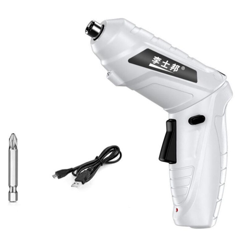 Multifunction Mini Electric Drill Home Electric Screw Driver Screwdriver Power Tool USB Charge Universal Wrench Maintain THE1203: white A