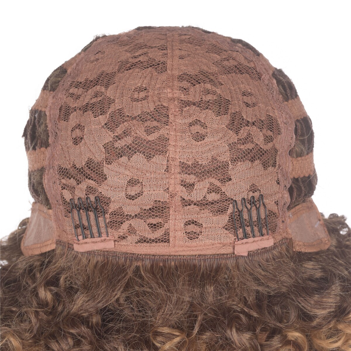 T27/33 Color 14 "corto Pelo Rizado Afro peluca con flequillo fibra resistente al calor rizado pelucas de pelo sintético americano africano