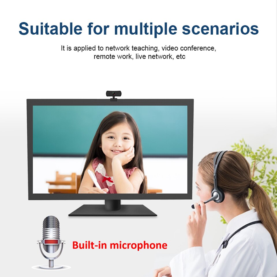 BELKA 2K Webcam 2040*1080P HD PC Web Camera with Microphone Rotatable Cameras for Live Broadcast Video Calling Conference Work
