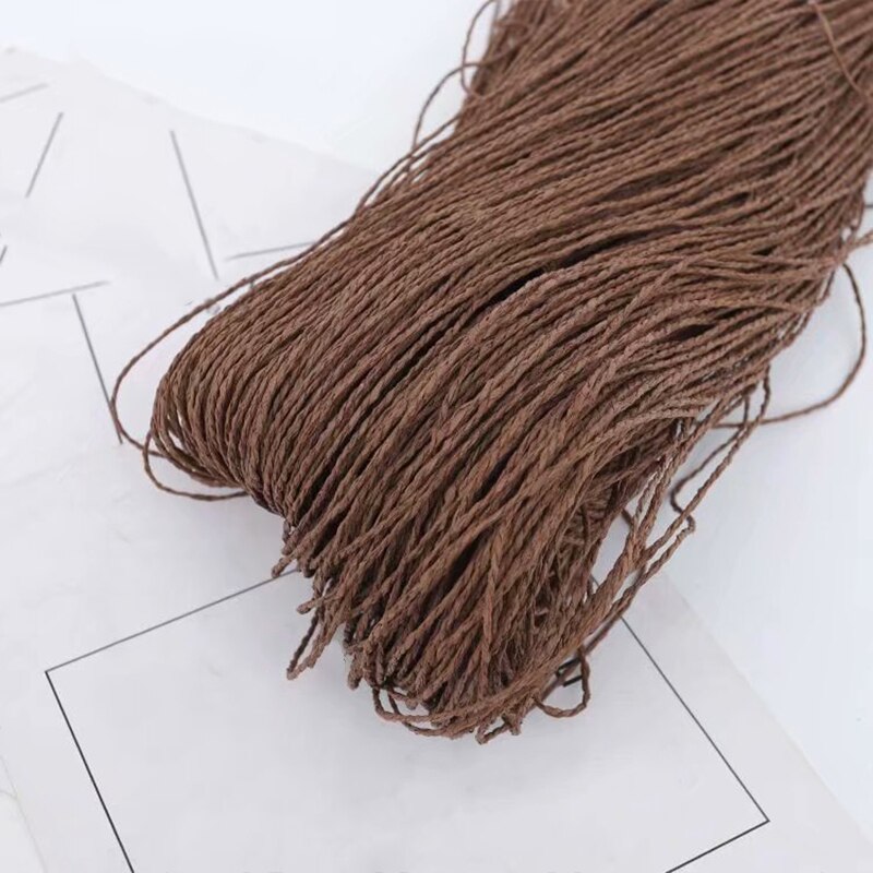 500g sommer raffia garn hæklet naturligt papir halmtråde håndværk til gør-det-selv strikke hat håndtaske pung kurv rattan materiale: 9