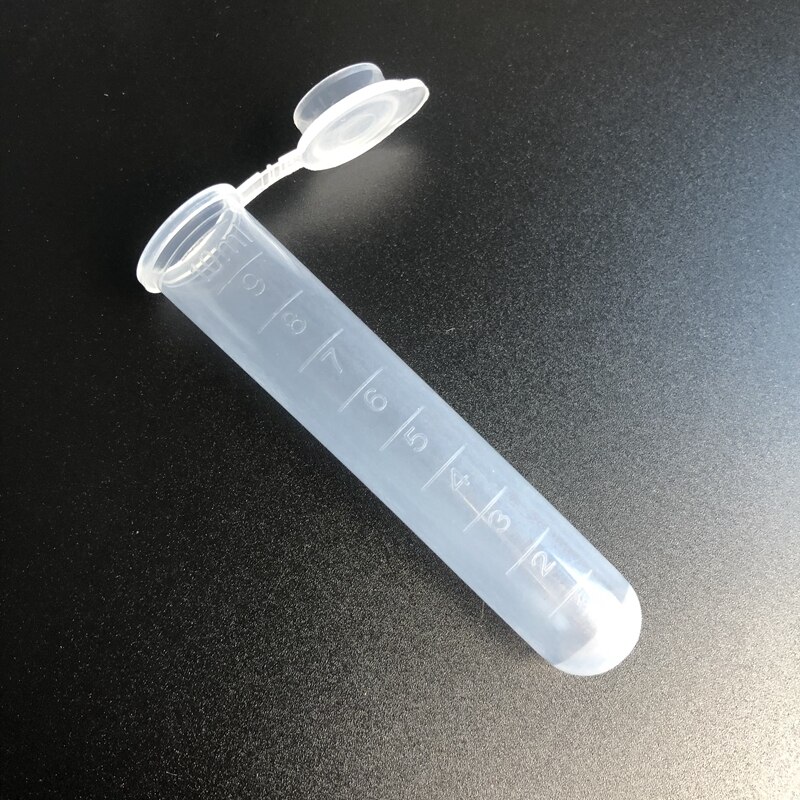 200pcs 10ml Plastic round bottom centrifuge tube with scale, Lab Sample culture tube with joint cover