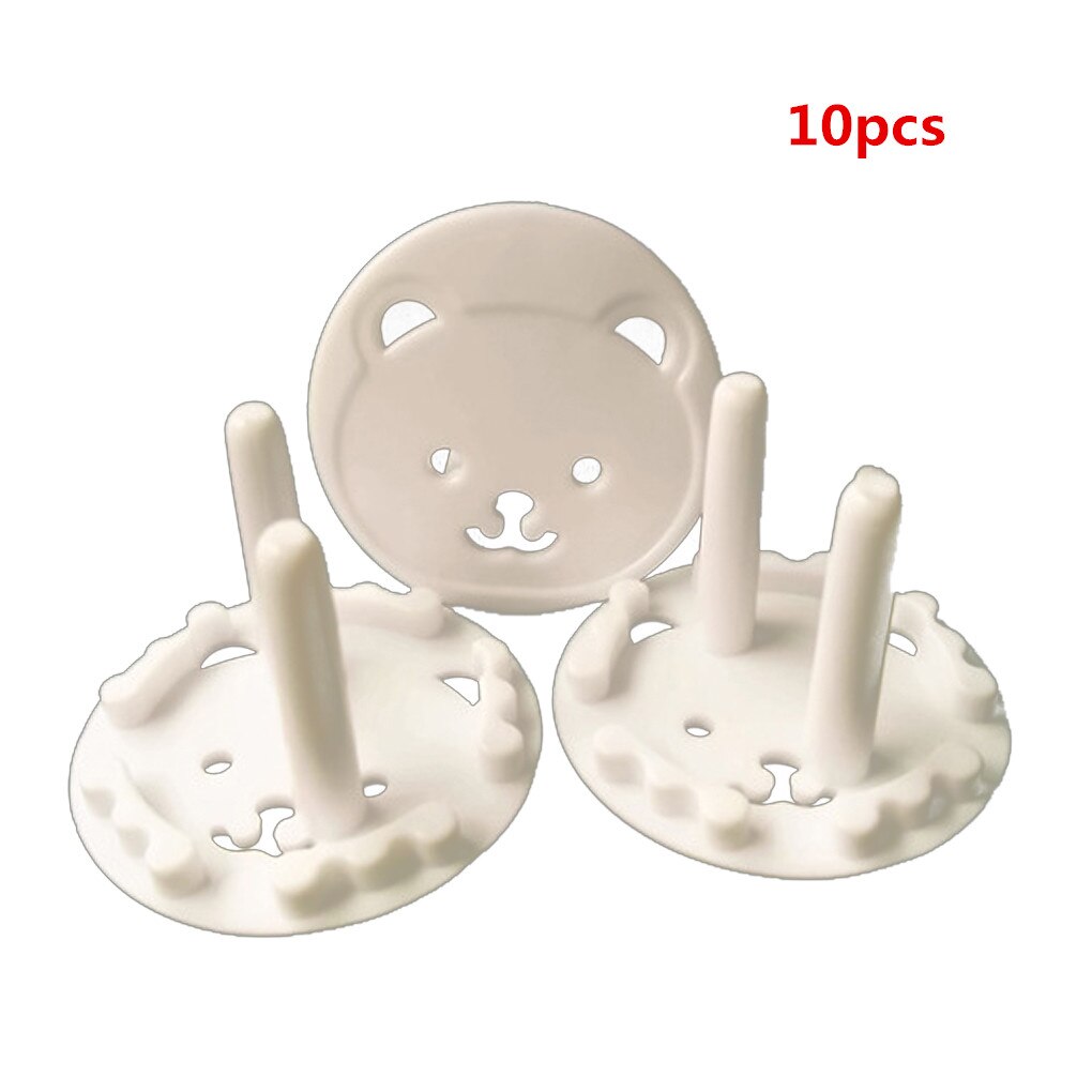 10 Stks/set Baby Kind Veiligheid Stopcontact Plug Bescherming Veiligheid Kind Veiligheid Socket Cover Plug J0634:  White