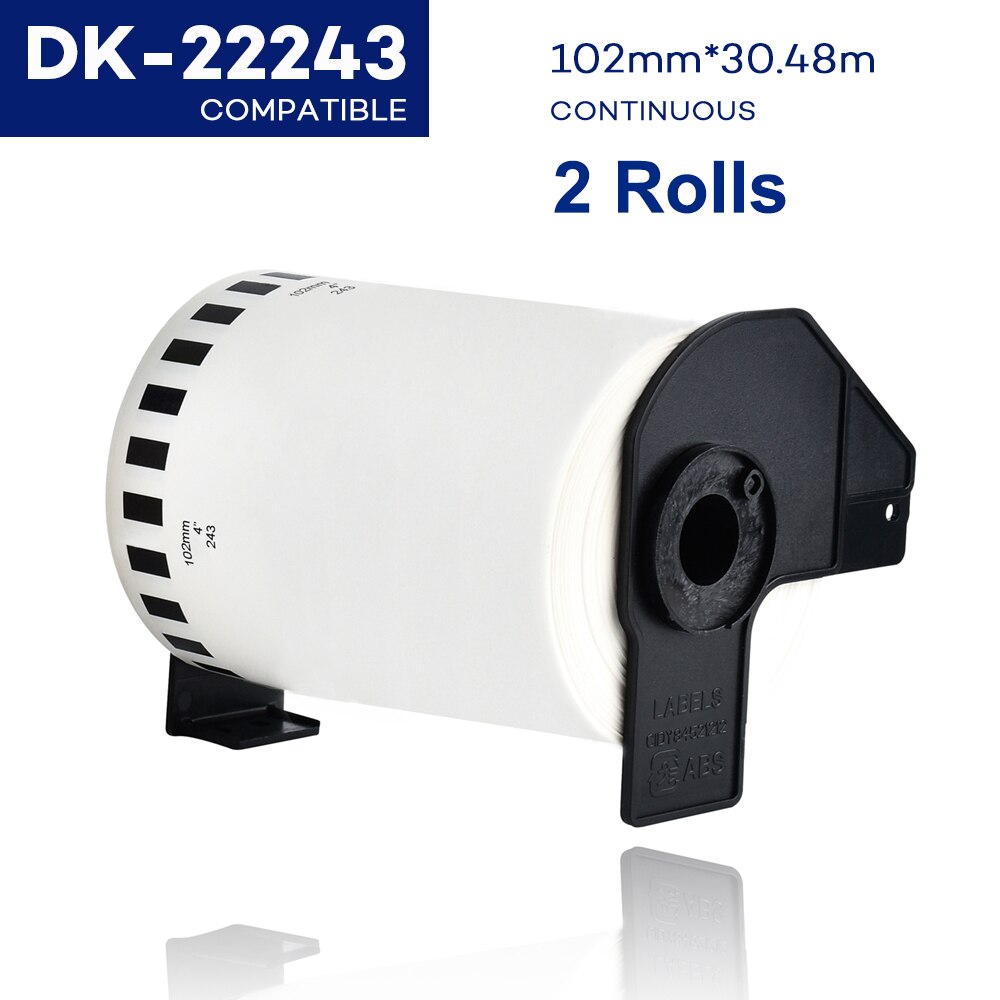 2 rollos de papel térmico Compatible con impresora de etiquetas Brother, DK-22205 continuo, troquelado, etiquetas de dirección estándar para QL570, DK-11204: 2Rolls DK-22243