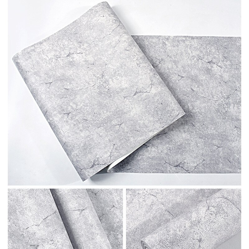 Retro Industrial Style Plain Solid Color Wallpaper Clothing Store Internet Cafe Restaurant Retro Cement Gray Crack PVC Wallpaper: Purplish Gray