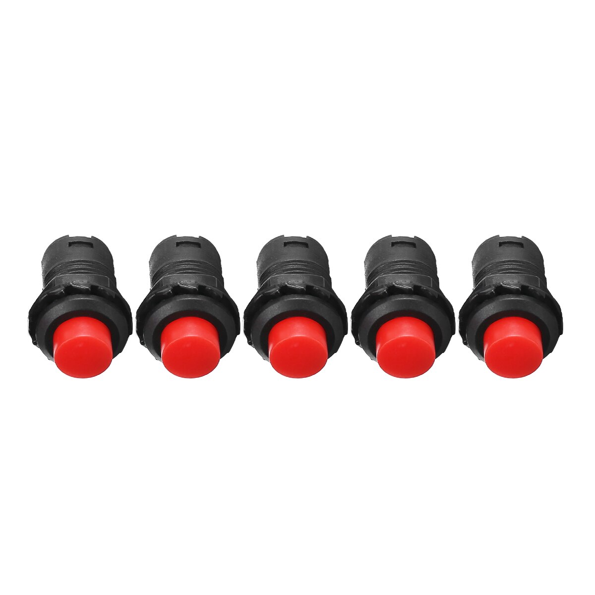5pcs Red 12V Red Car Dash On-Off Momentary Push Button Horn Doorbell Switch 12mm Momentary Push Button Switch 125V 3A